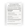 Ashwagandha supplement facts with 1000mg dosage and withanolide content per serving