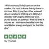 Customer review praising Sigma Wellness Shilajit for potency, energy boost, and noticeable benefits from day one